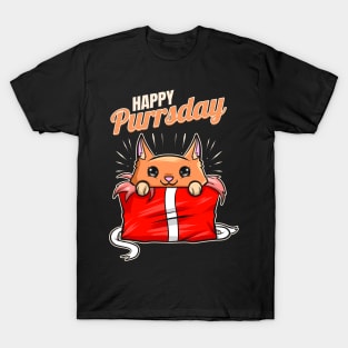 Surprise: Cat In A Birthday Gift On Purrsday T-Shirt